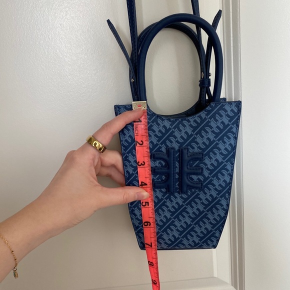 JW PEI Fei Dark Blue Monogram Logo Phone Bag Crossbody Purse Minibag | Navy - Picture 10 of 15